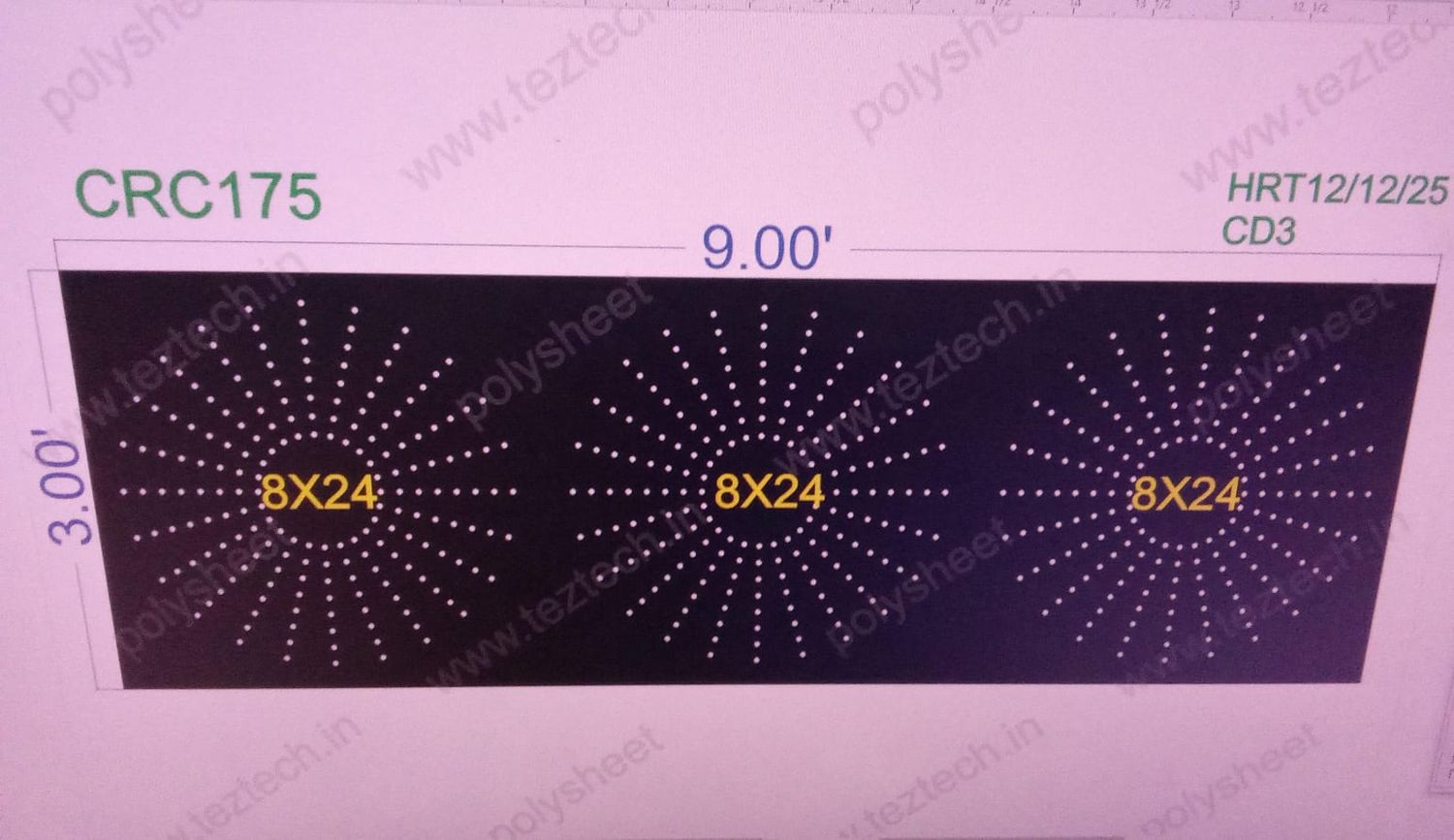 CRC175 3X9 FEET 8X24 OF 3 CRICLE TOTAL HOLES 576  HOLES