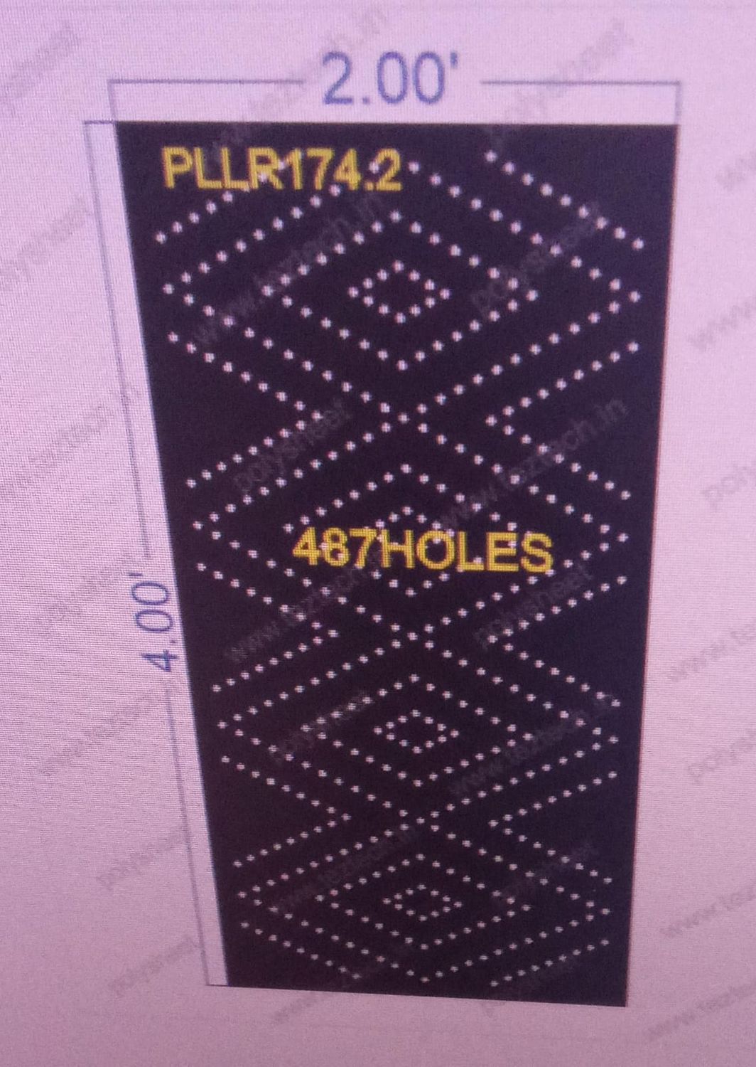 PLLR174.2  PILLAR 1 PART 4X2  FEET 487  HOLES