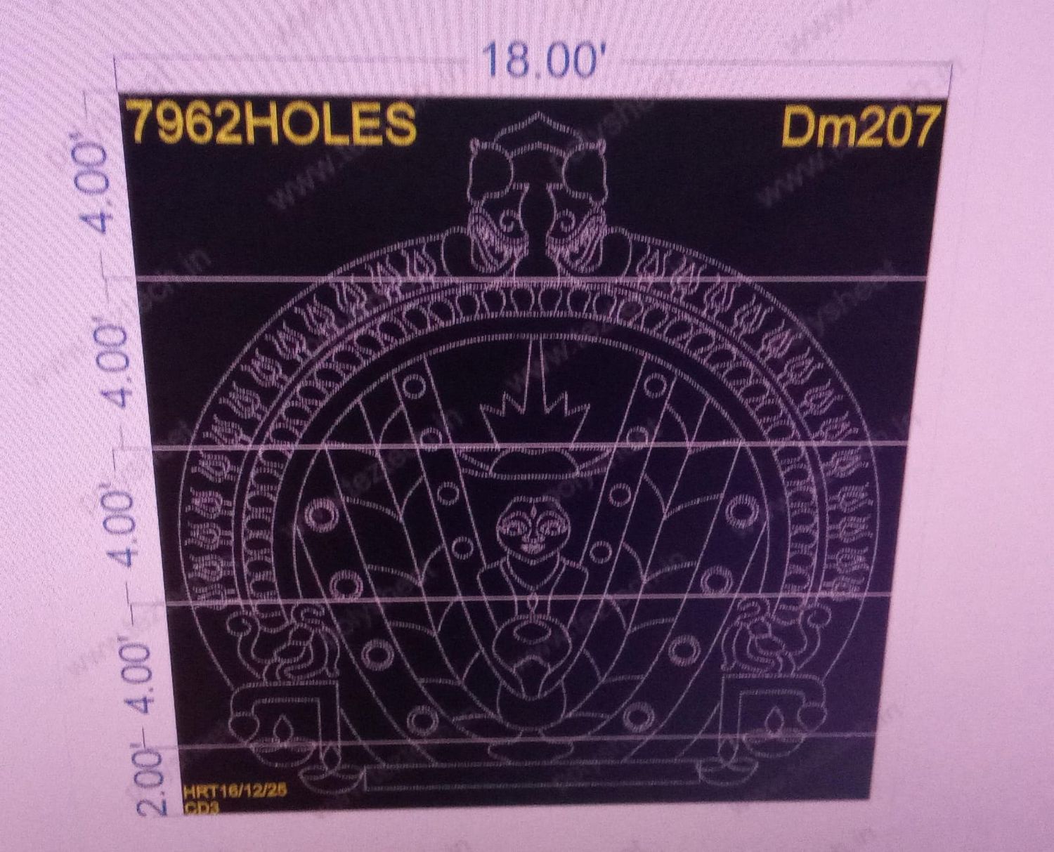 DM207  DEVI MATA  18X18   FEET 7962  HOLES (5 PARTS)