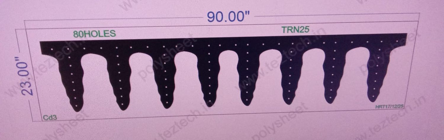 TRN25 TORAN 1 PART 23X90 INCH  88 HOLES