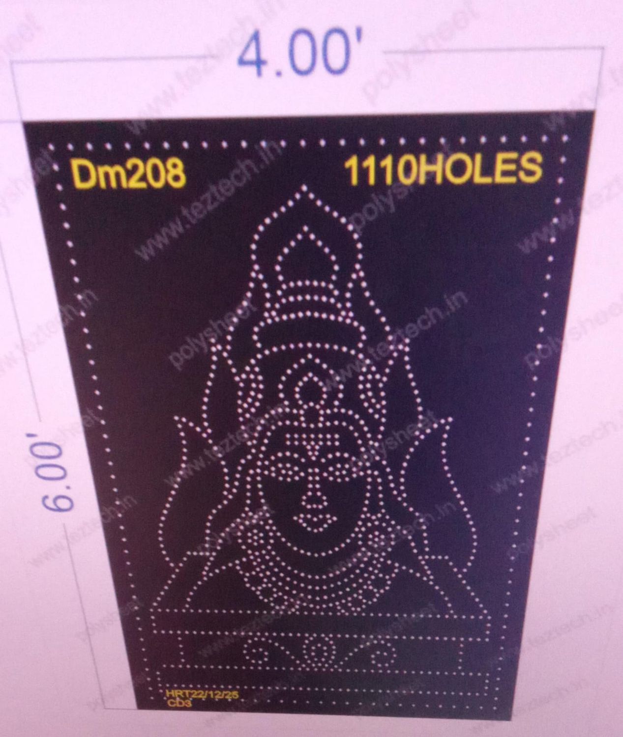 DM208  DEVI MATA  6X4   FEET 1110  HOLES