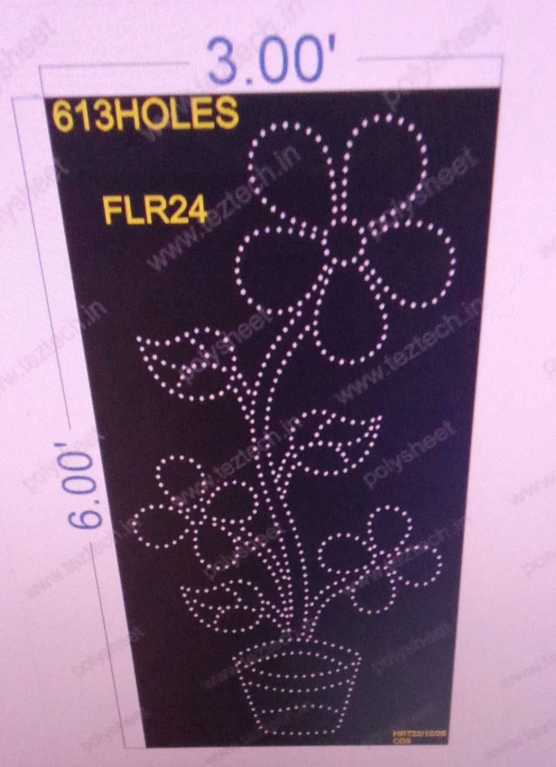 FLR24 FLOWER 1 PART 6X3 FEET 613 HOLES