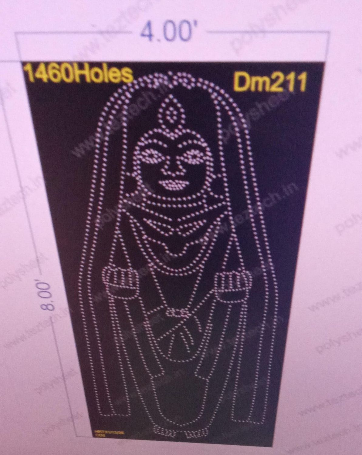 DM211  DEVI MATA  8X4 FEET 1460  HOLES