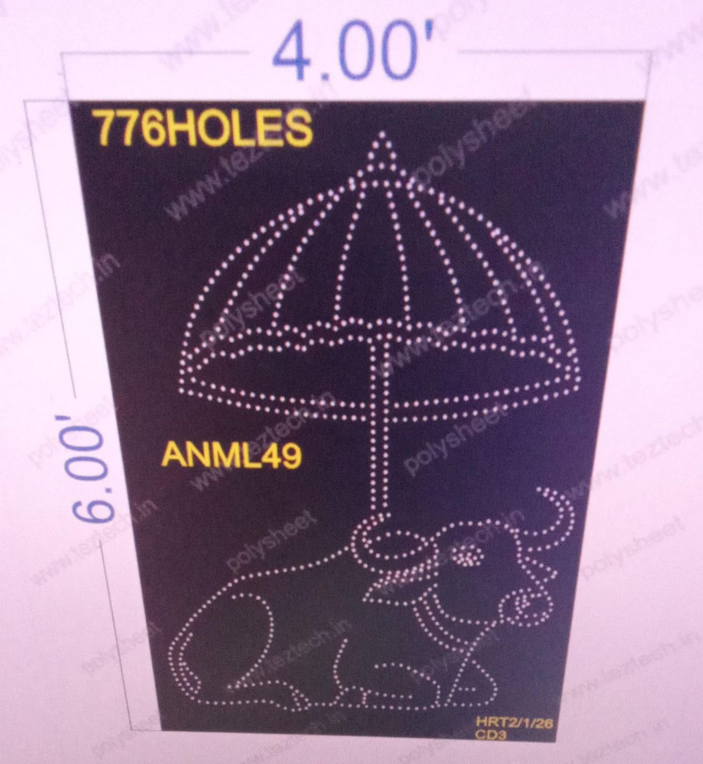 ANML49 NANDI  1 PART 6X4  FEET 776  HOLES