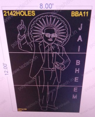 BBA11  BABA SAHEB AMBEDKAR 12X8 FEET 2142 HOLES