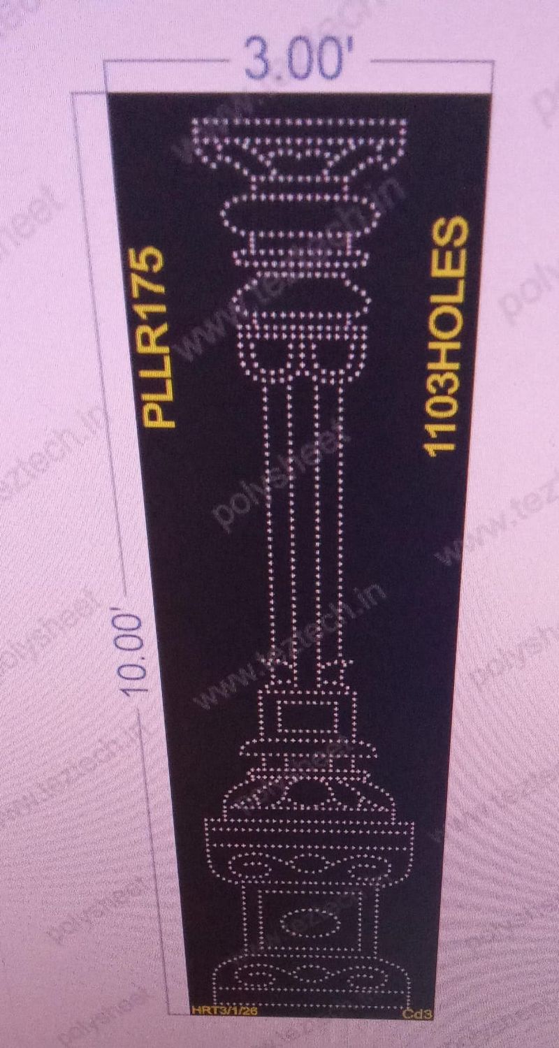 PLLR175  PILLAR 1 PART  10X3  FEET 1103 HOLES