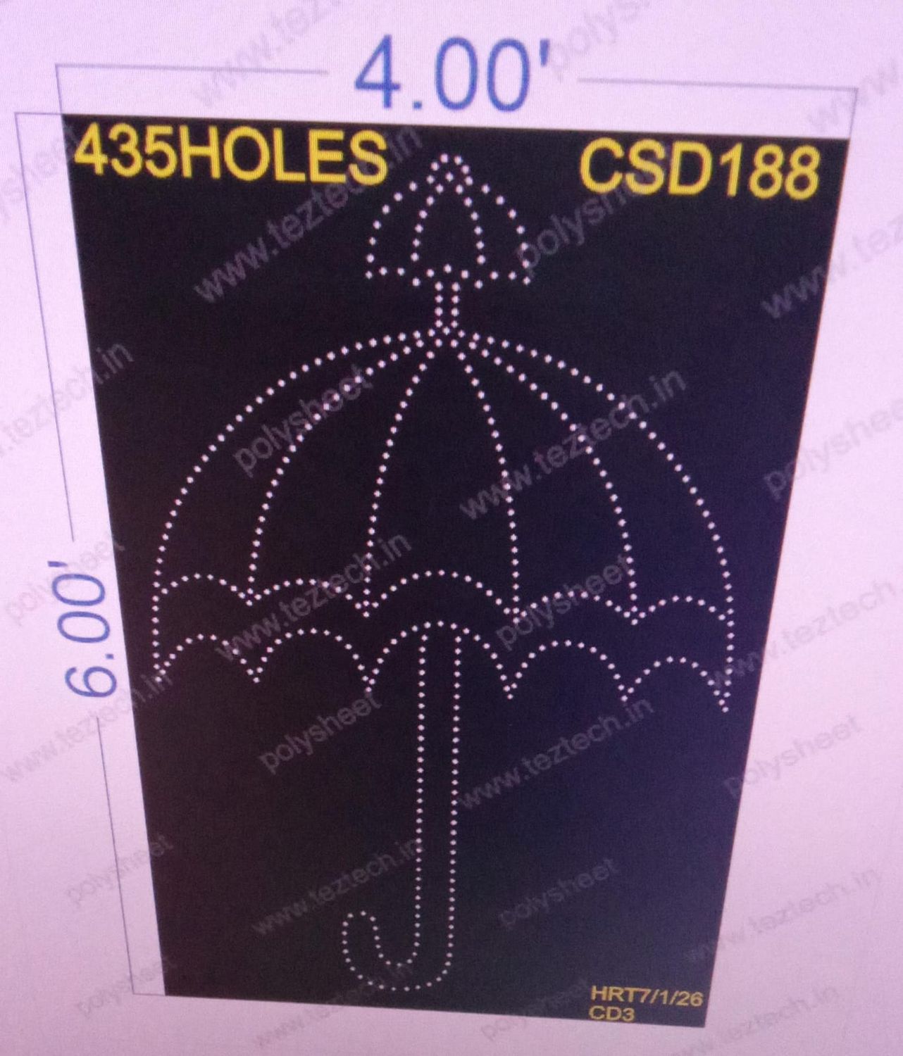 CSD188  CUSTOM DESIGN UMBRELLA  6X4  FEET 435 HOLES