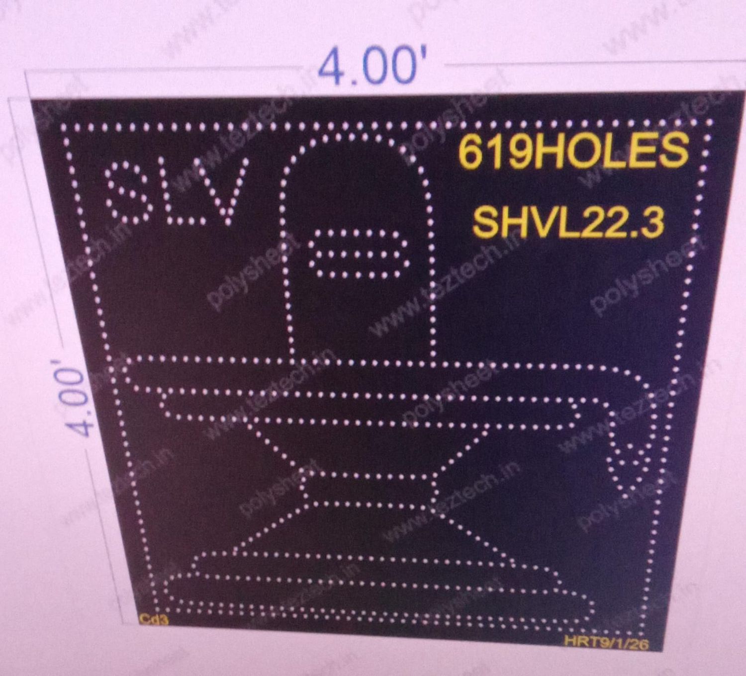 SHVL22.3 SHIVLING 4X4 FEET 619 HOLES