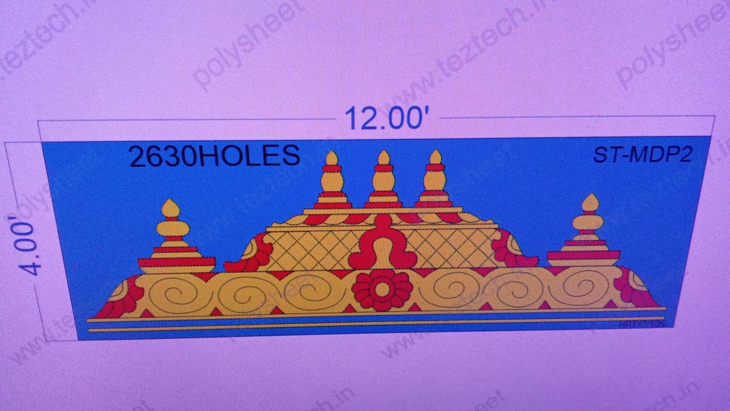 ST-MDP2  STICKER MANDAP DESIGN  4X12  FEET 2630 HOLES