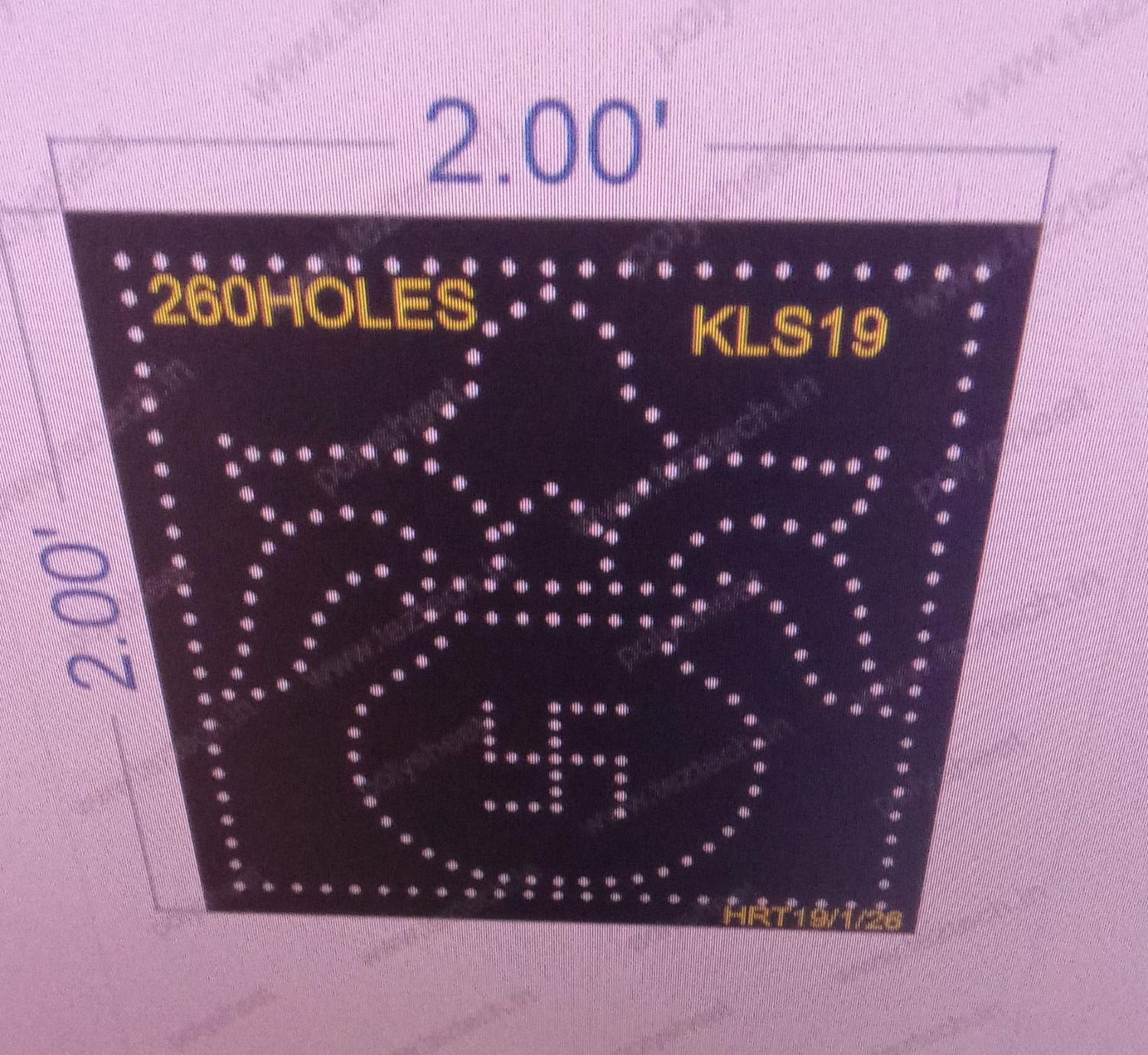 KLS19 KALASH 2X2 FEET 260  HOLES