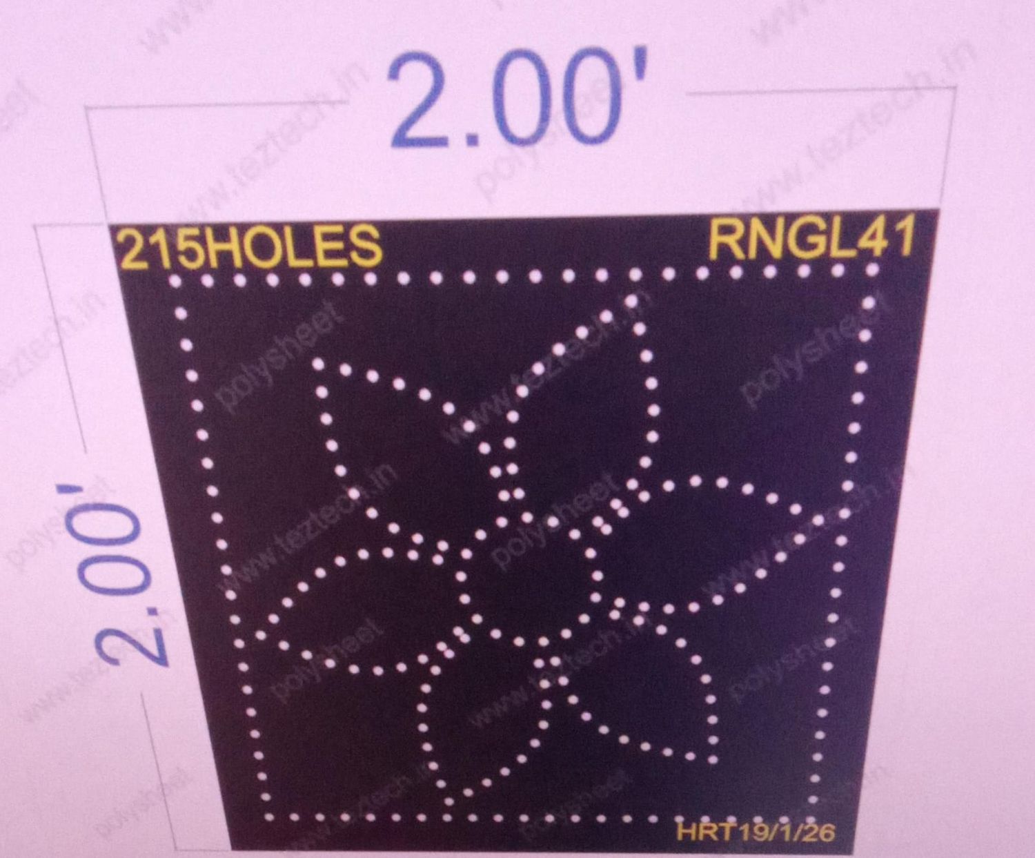 RNGL41  RANGOLI 1 PART 2X2  FEET 215 HOLES