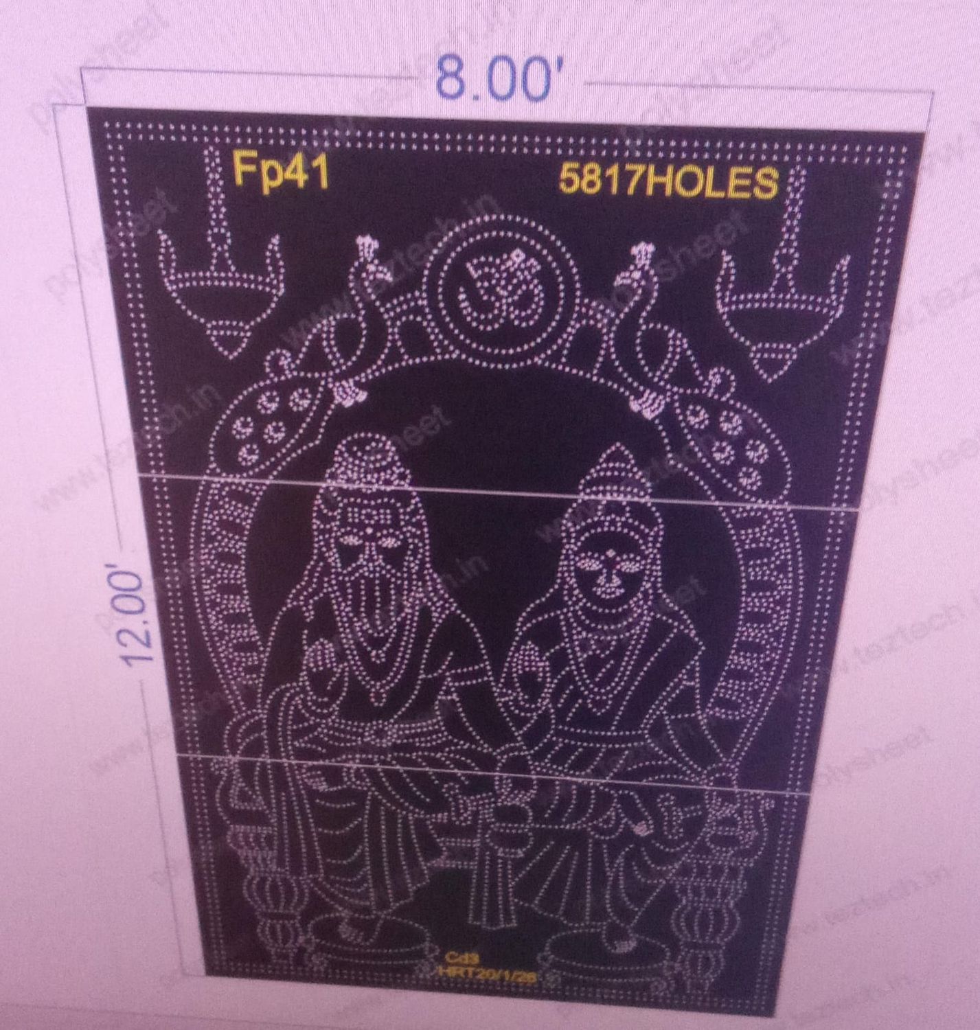 FP41 Lord Vishwakarma 12X8 FEET 5817 HOLES (3PARTS)