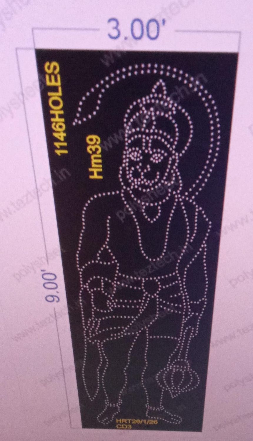 HM39  HANUMANJI 9X3  FEET 1149  HOLES