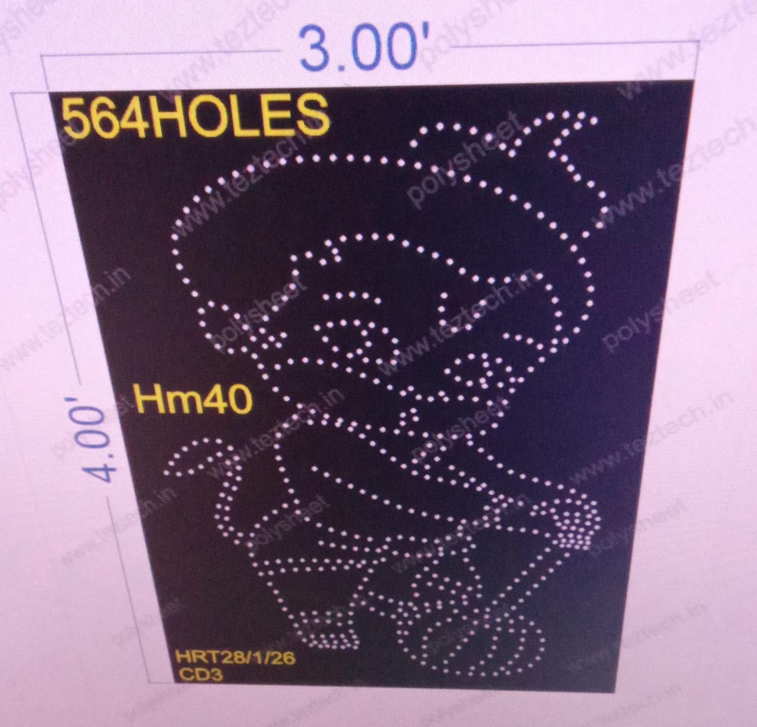 HM40  HANUMANJI 4X3   FEET 564  HOLES