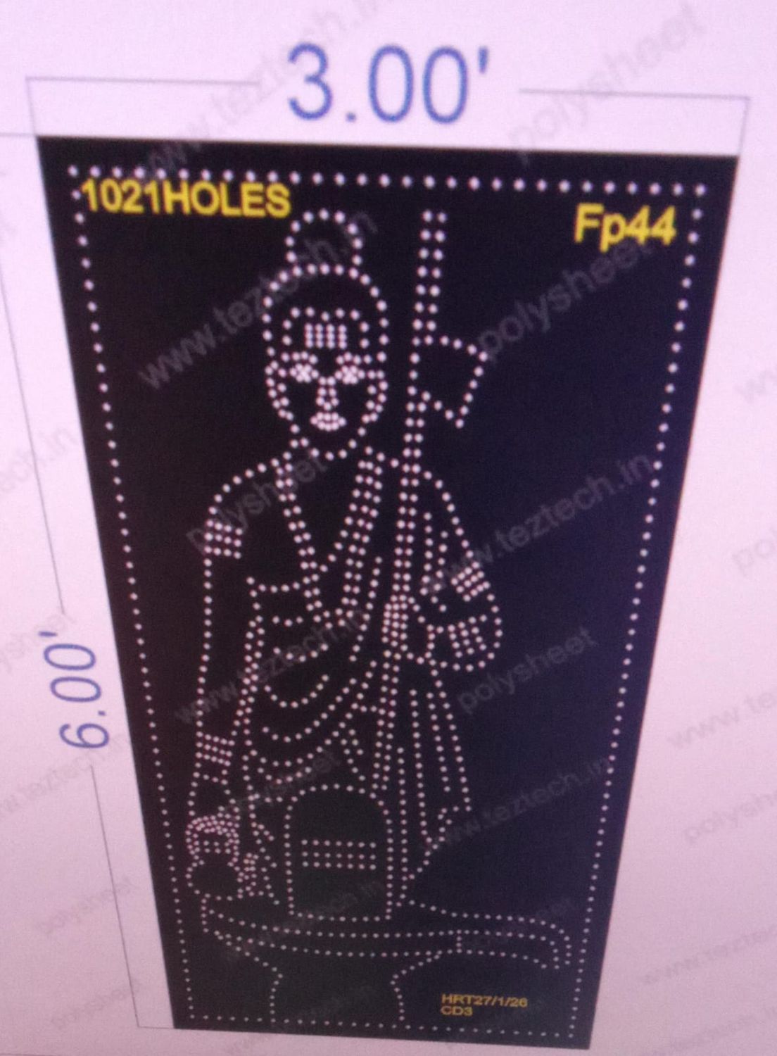 FP44  SHREE RENUKACHARYA SWAMY   6X3  FEET 1021 HOLES