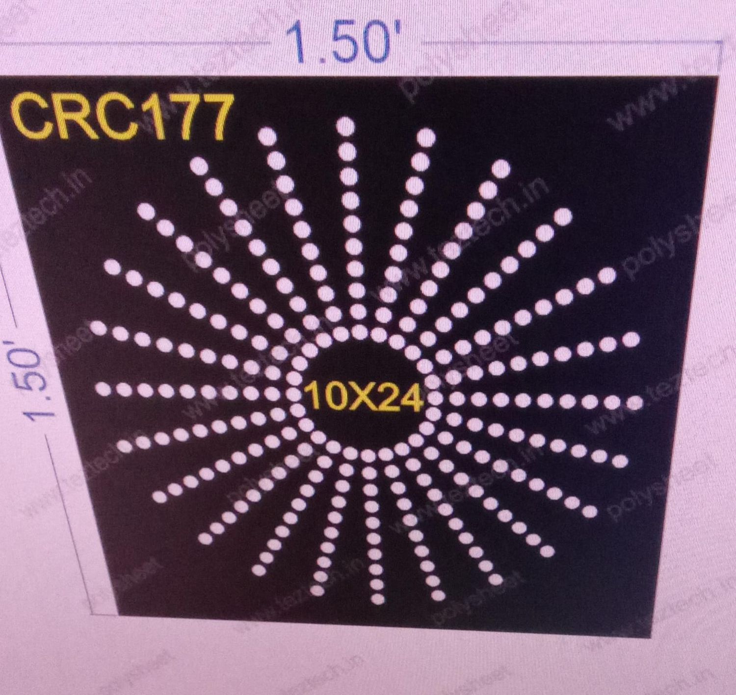 CRC177  1.5X1.5  FEET 10X24   HOLES TOTAL 240 HOLES