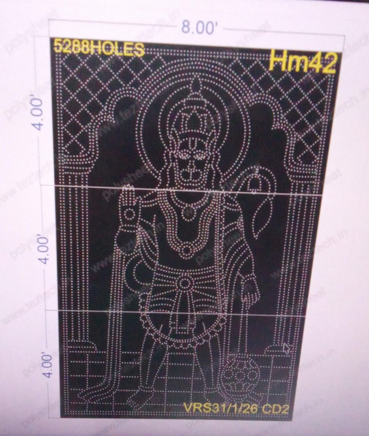 HM42 HANUMANJI 3 PARTS 12X8 FEET 5288 HOLES