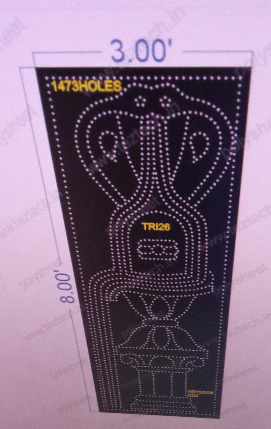 TRI26 TRISHUL 1 PART 8X3 FEET 1473  HOLES