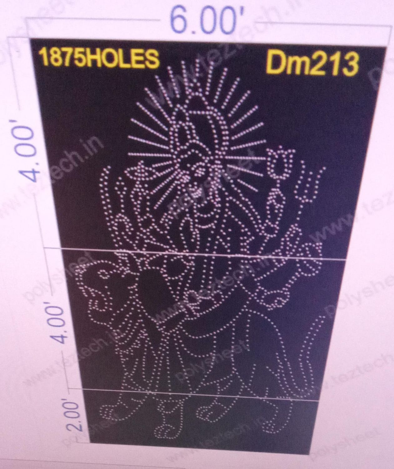 DM213  DEVI MATA  10X6 FEET 1875 HOLES (3 PARTS)