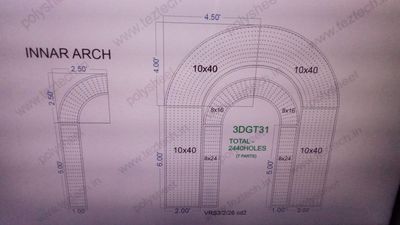 3DGT31  GATE  FRIST ARCH 10X9  FEET 1600 HOLES- 4PARTS    SECOND ARCH 7.5X5 FEET TOTAL HOLES 640 - 4 PART   (8 PARTS)