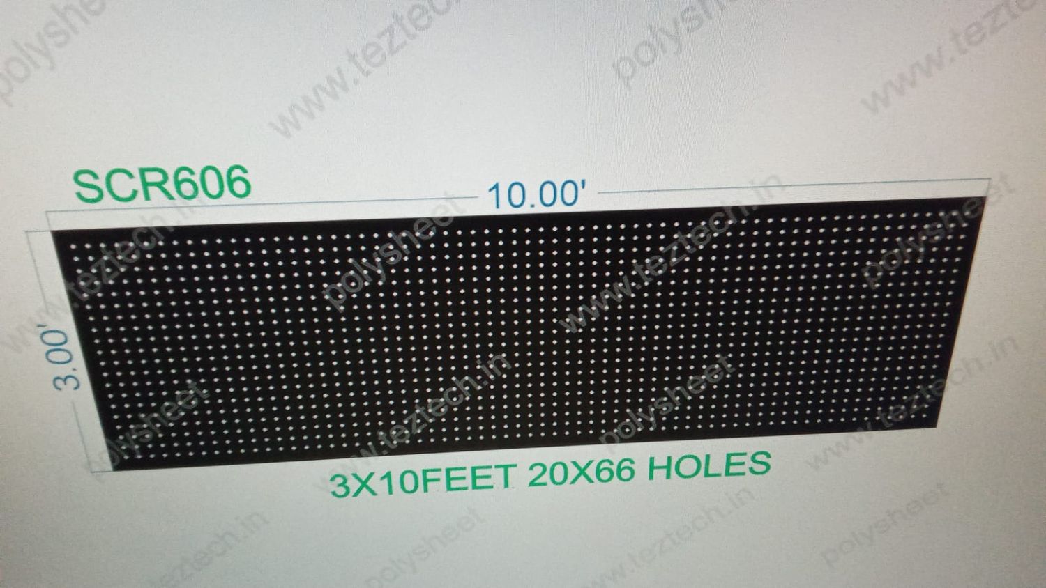 SCR606 3X10 FEET 20X66 HOLES SCREEN TOTAL  HOLES=1320