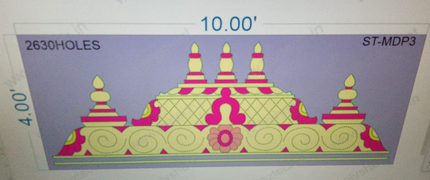 ST-MDP3  STICKER MANDAP DESIGN  4X10  FEET 2630 HOLES