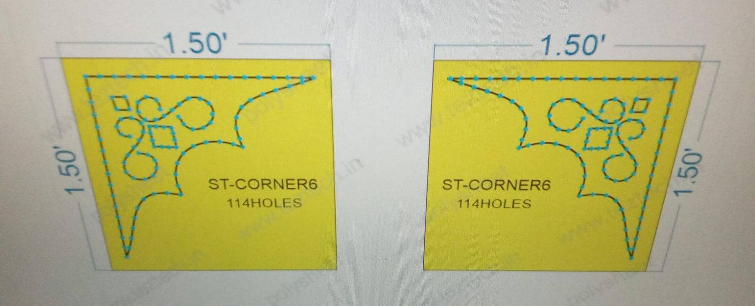 ST-CORNER6  STICKER CORNER 1.5X1.5  FEET 114 HOLES