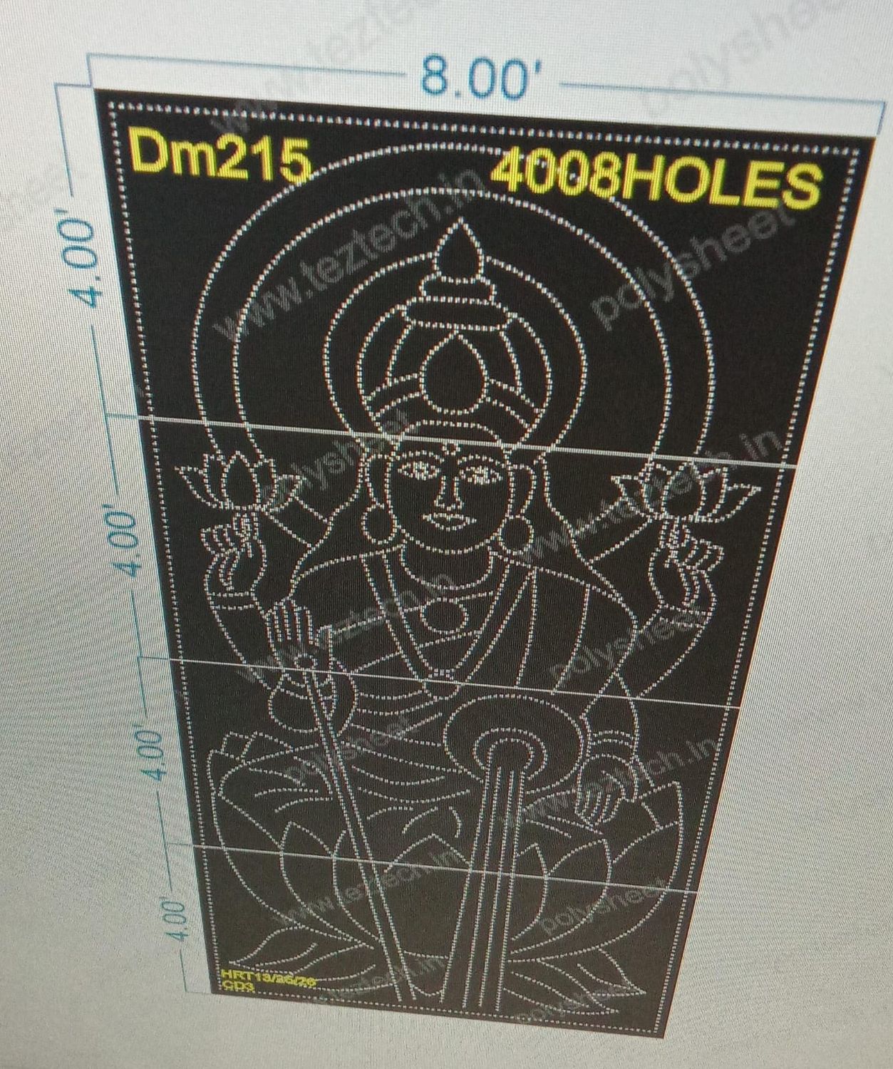 DM215  DEVI MATA  16X8 FEET 4008  HOLES (4 PARTS)