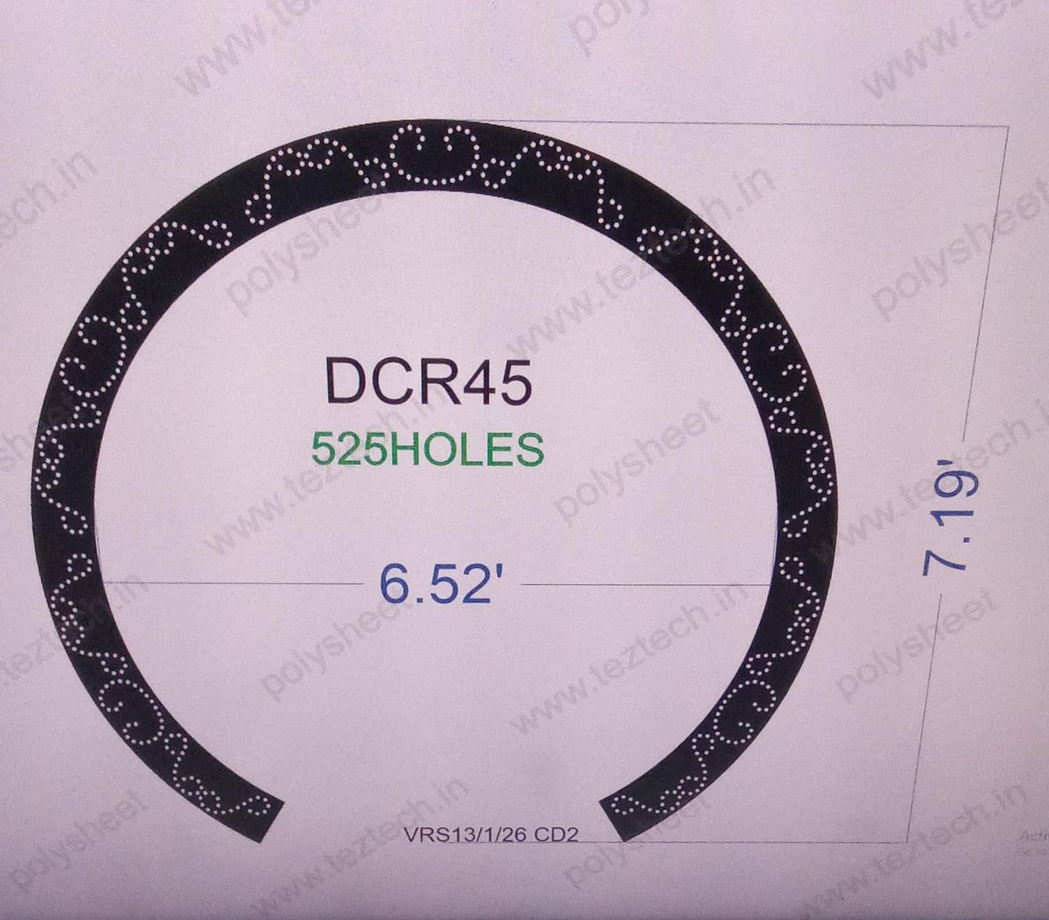 DCR45 DESIGNER CIRCLE 7.71 X 7.19 FEET 525HOLES (5 PARTS)