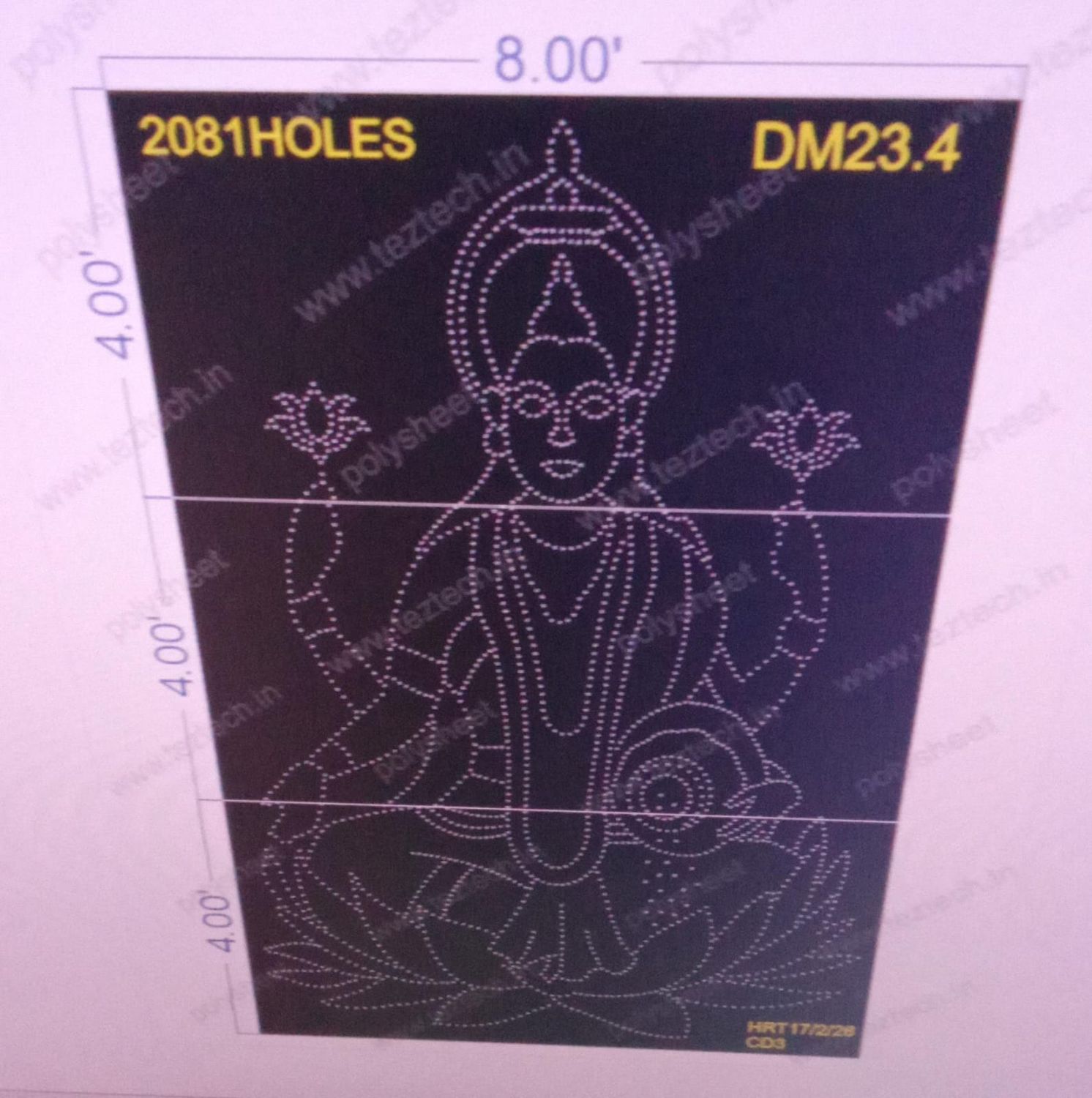 DM23.4  LAXMI MATA  12X8 FEET 2081 HOLES (3 PARTS)