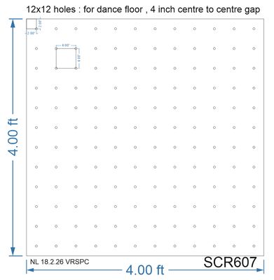 SCR607	4X4 FEET 12X12 HOLES SCREEN TOTAL HOLES=144 For Dance Floor