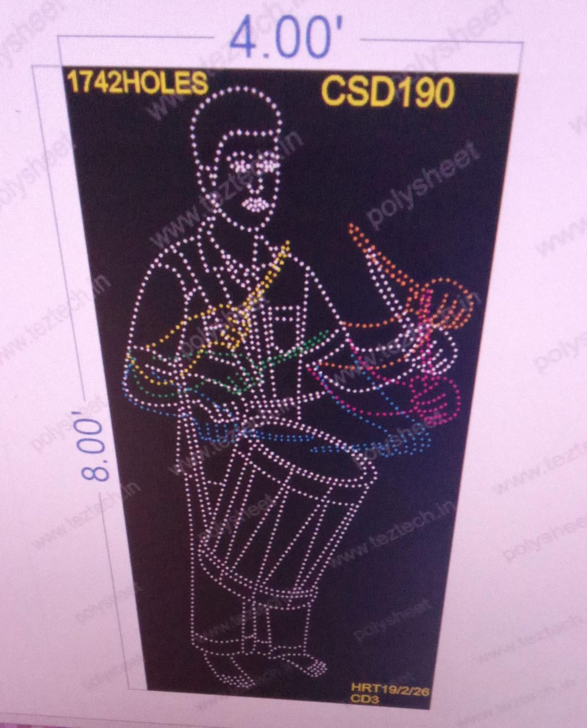 CSD190   CUSTOM DESIGN   8X4  FEET 1742  HOLES