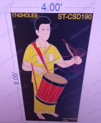 ST-CSD190   STICKER DRUM WITH MEN  8X4 FEET 1742  HOLES
