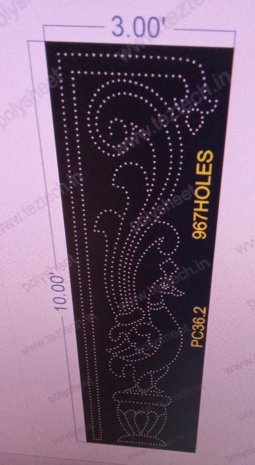 PC36.2 PEACOCK 10X3  FEET 967 HOLES