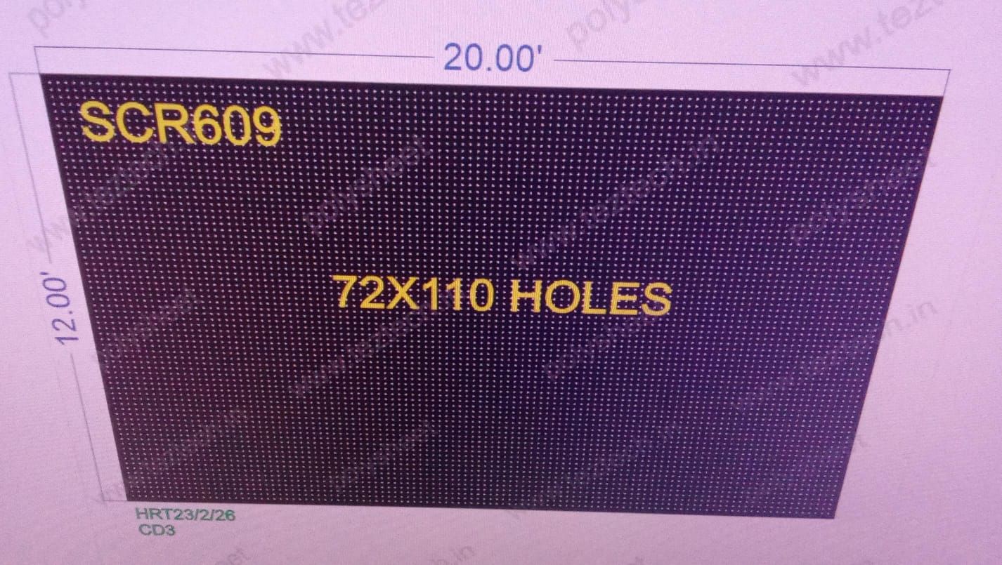 SCR609 12X20 FEET 72X110 HOLES SCREEN TOTAL  HOLES=7920 (3PARTS)