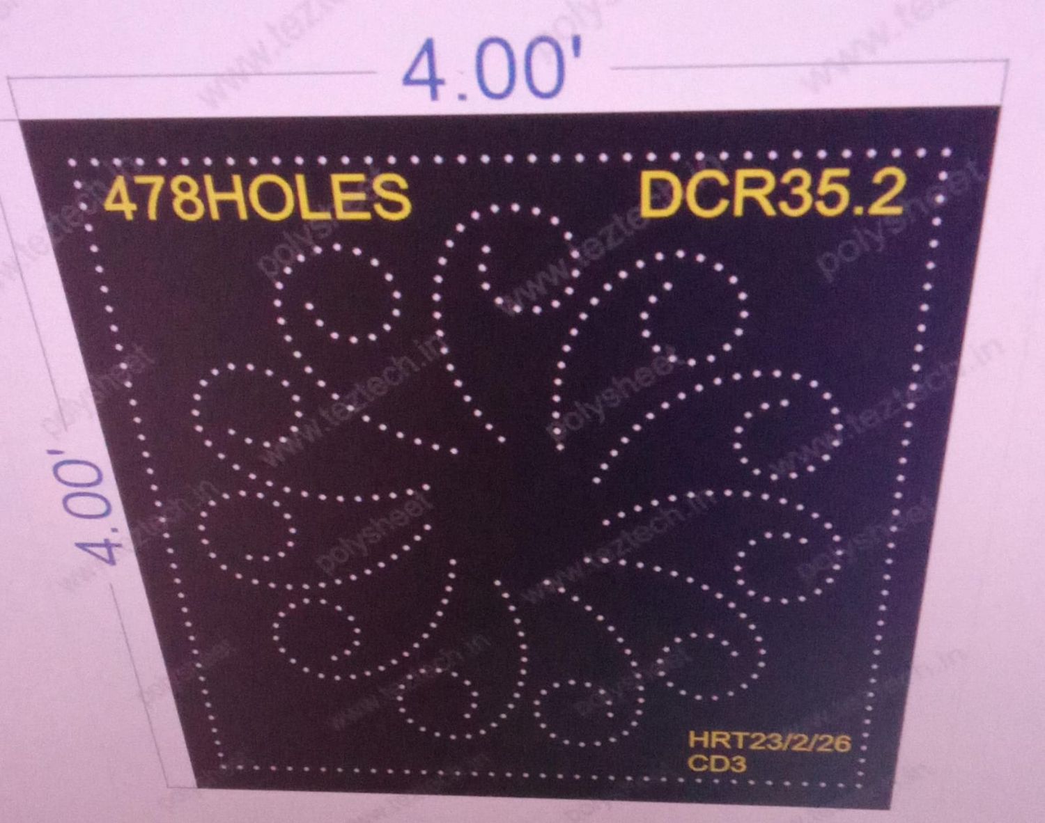 DCR35.2 DESIGNER CIRCLE 4X4 FEET 478 HOLES