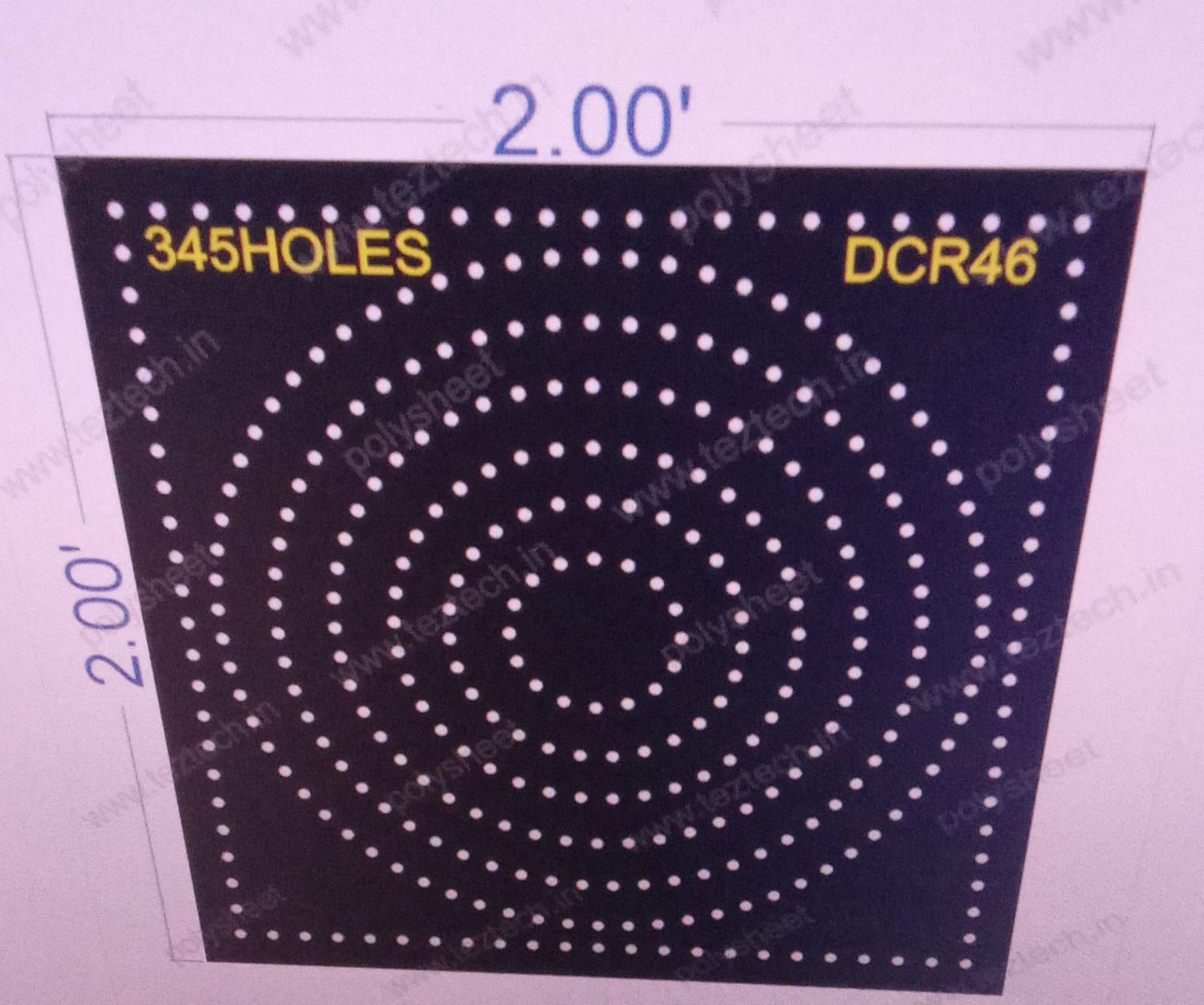 DCR46 DESIGNER CIRCLE 2X2  FEET 345 HOLES