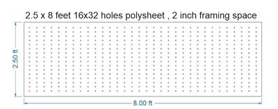 SCR610 2.5X8 FEET16X32 HOLES SCREEN TOTAL  HOLES=512