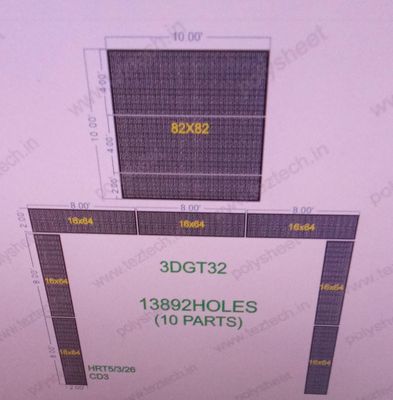 3DGT32  GATE  10X10 FEET 6724 HOLES (3 PARTS)   18X24 FEET  7168 HOLES (7 PARTS )
