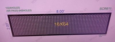 SCR611 2X8 FEET 16X64 HOLES SCREEN TOTAL  HOLES=1024 WITH AIR PASS