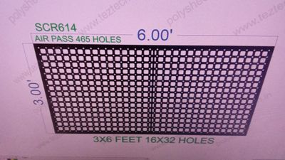 SCR614  3X6 FEET 16X32 HOLES SCREEN TOTAL  HOLES=512