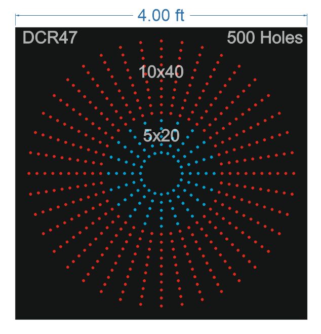 DCR47 DESIGNER CIRCLE 4x4  FEET 500 HOLES