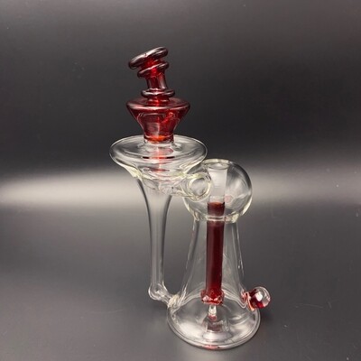 Lid Glass (FL) Color Accent Recessed Recycler - Pomegranate (Red)
