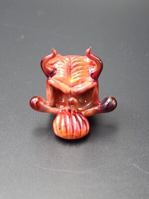 Lid Glass (FL) Demon Skull Pendant - Red Striker
