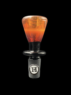 Hitwell Glass (CA) Martini Color Bowl w Black Joint 14mm - Orange