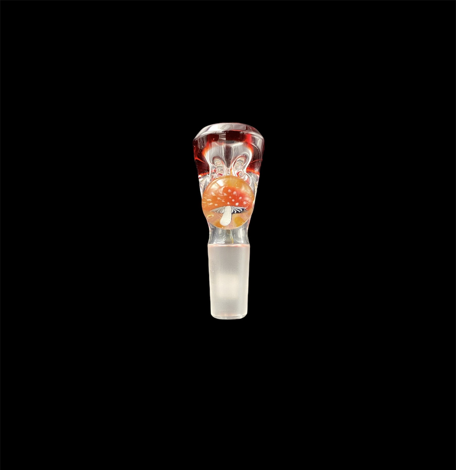 Black Tuna Glass (FL) 14mm Color Accent 5 Hole Slide - Mushroom