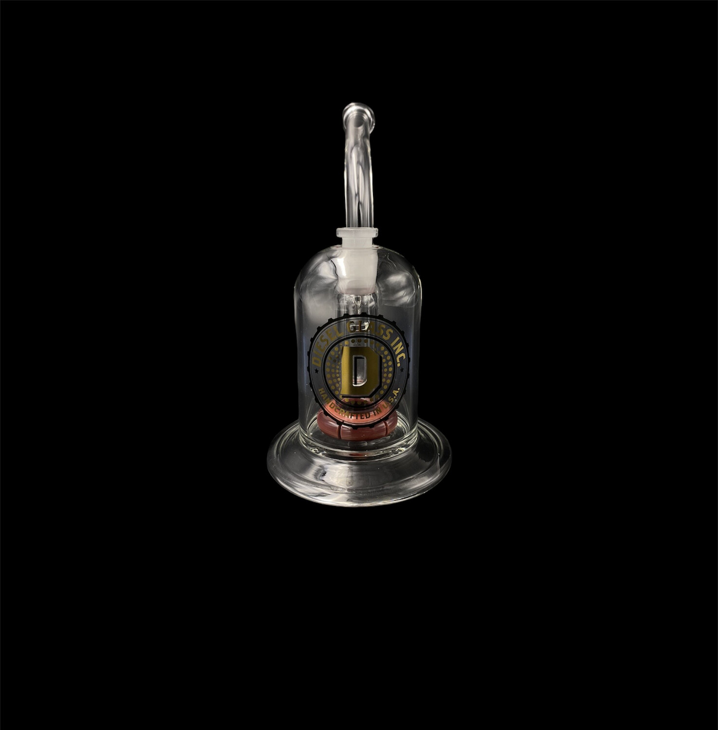 Diesel Glass (FL) 75x5 Showerhead Bubbler w/ Rust Red Perc