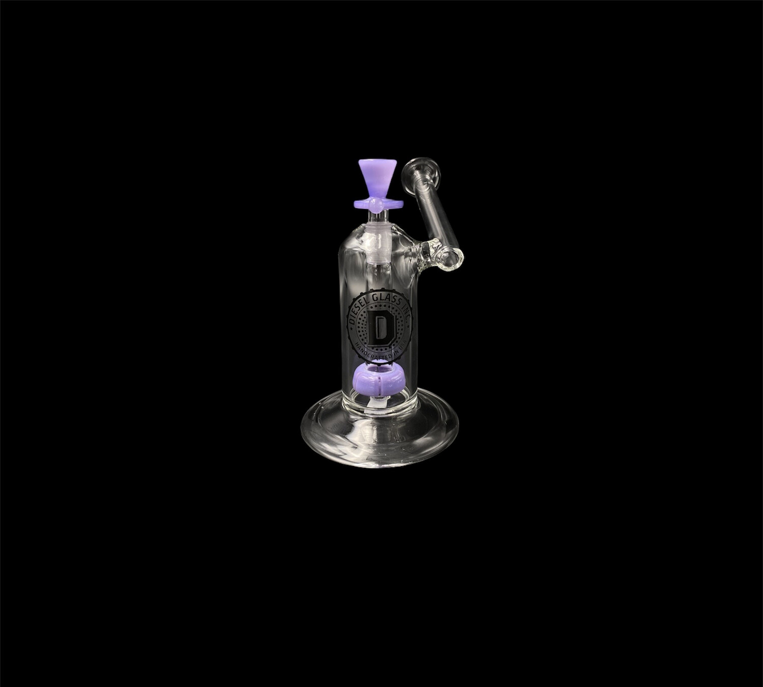 Diesel Glass (FL) 50x5 Showerhead Bubbler w/ Purple Colored Perc (Sidecar Style)