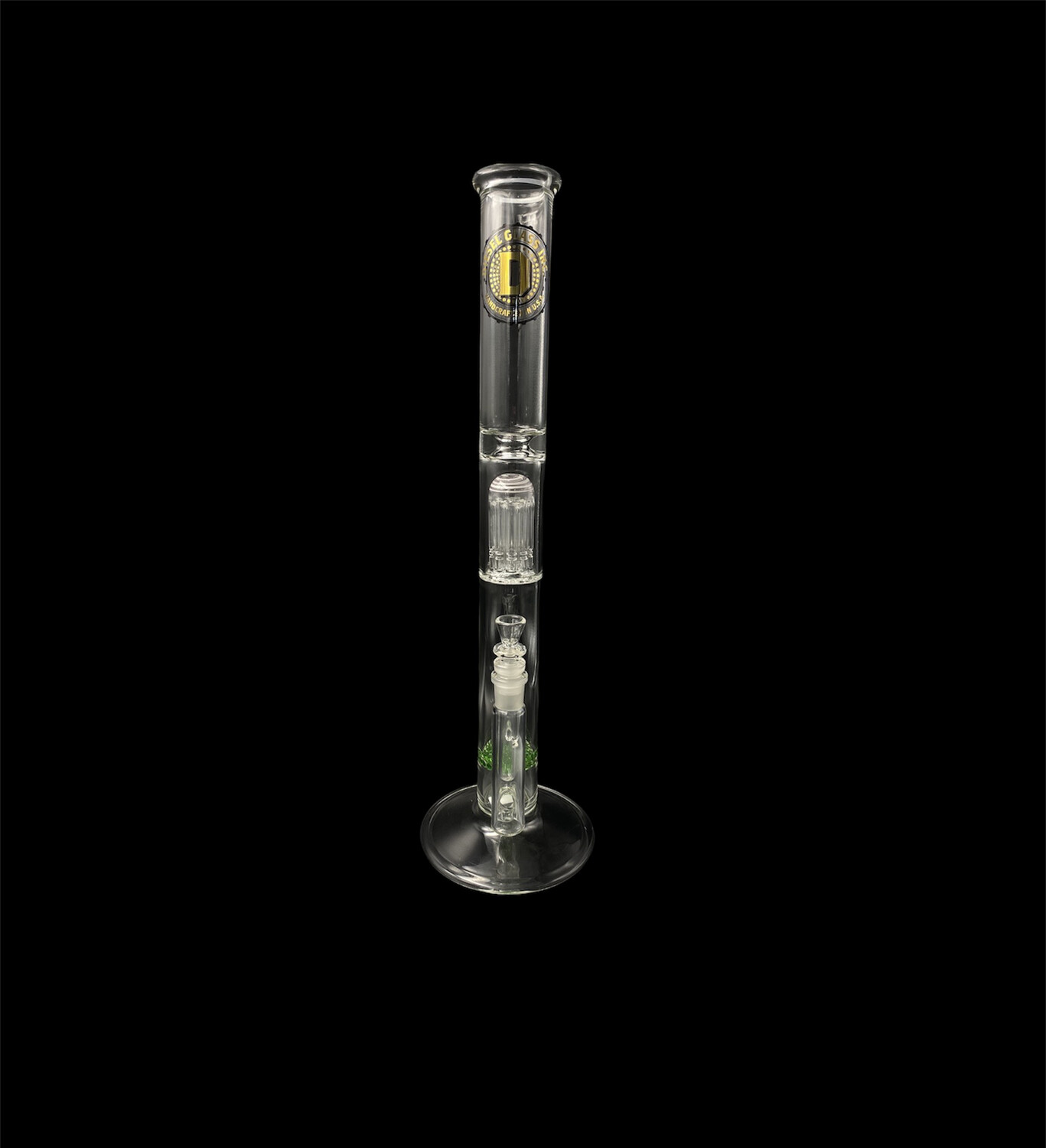 Diesel Glass x RayBaby Loop Stitch to Tree Perc - Transparent Green and Linework Accented