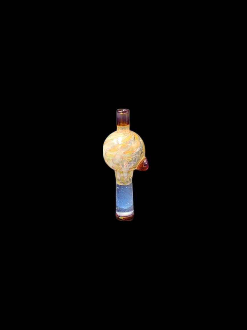 DGL Glass (FL) Fume Bubble Cap w Color Accent - A